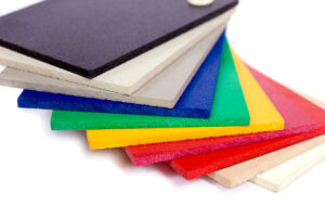 Color samples of PVC foamboard